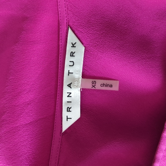 TRINA TURK LATANA ONE SHOULDER RUFFLED SILK BLOUSE - Picture 7 of 7